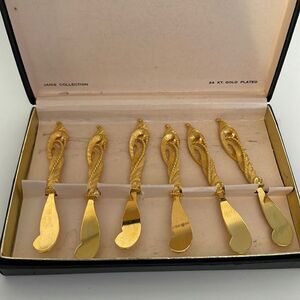 Tancroft 24 kt Gold Plated Cheese Knives